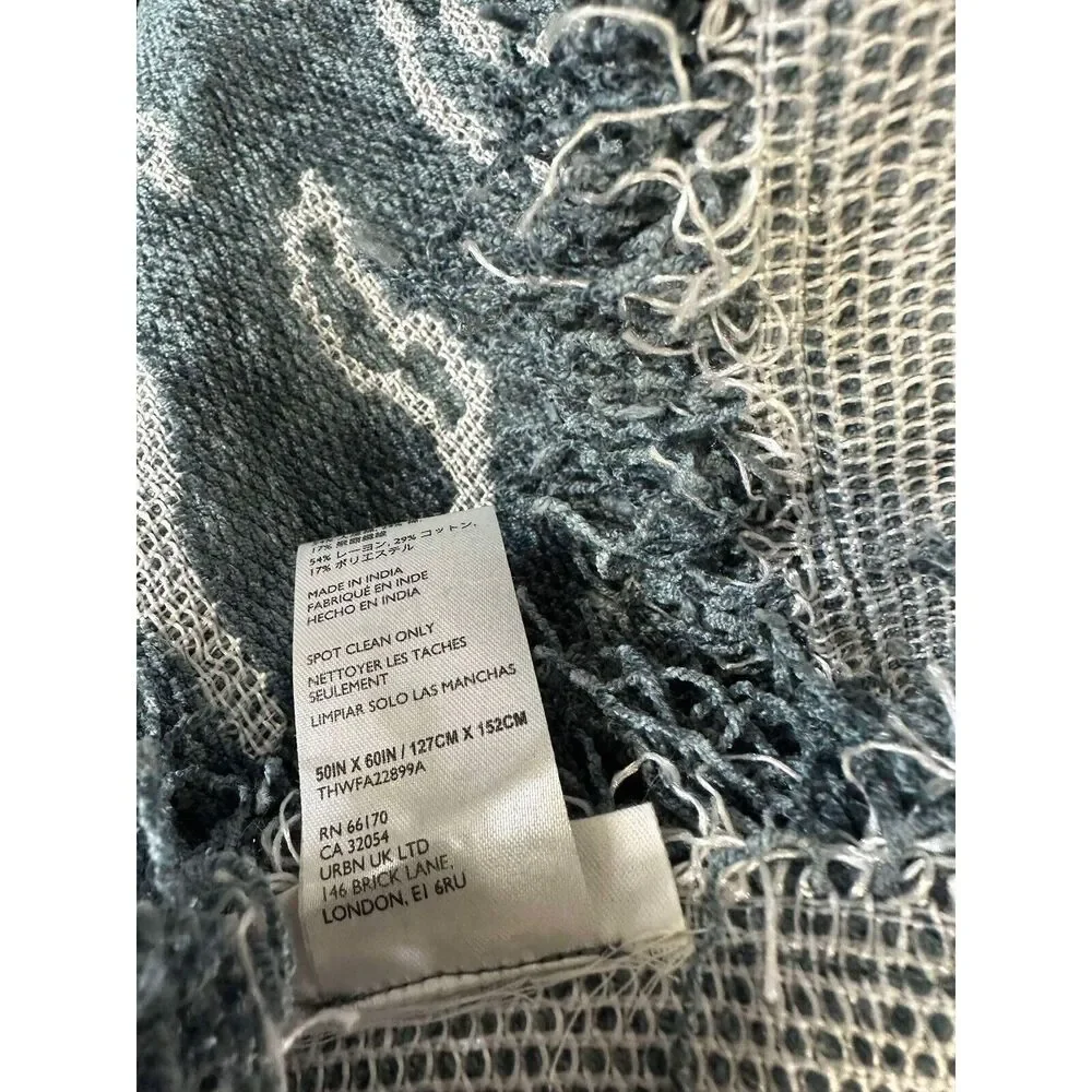 New Anthropologie Jacquard Chenille Roseto Throw Blanket Size 50